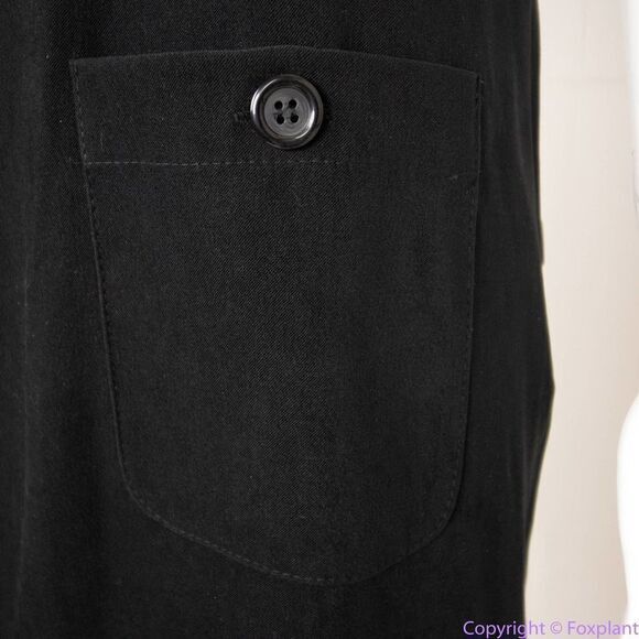 Talbots black sleeveless pockets maxi dress with button detail side slits, PL - Picture 11 of 16